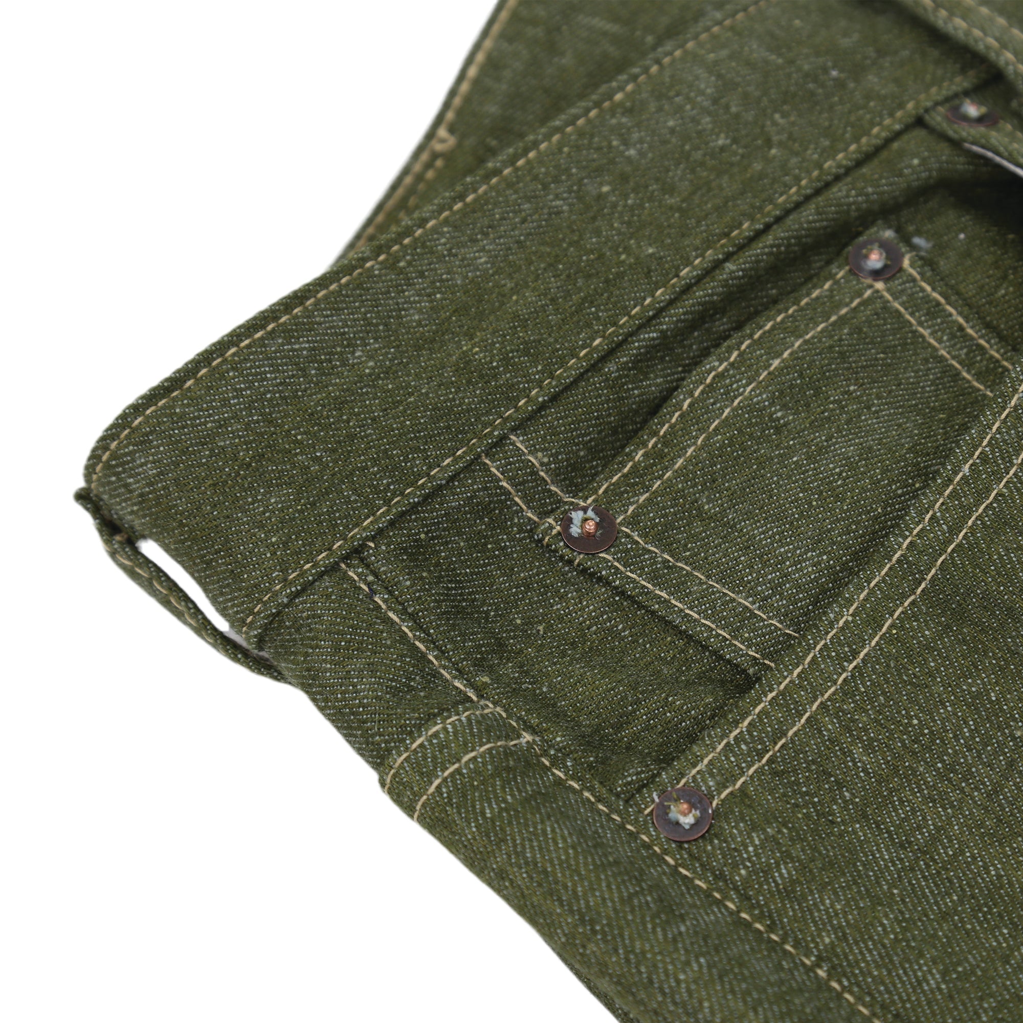 Spikes X079 Taper Leg 13.5 Oz Pistachio Green Selvedge